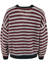 Laden Sie das Bild in den Galerie-Viewer, Strickjacke Danefae, Style: Danefamily Alpaca Cardigan, Farbe: Merlot/Lt Blue Grey *New in*