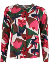 Laden Sie das Bild in den Galerie-Viewer, Strickjacke Danefae, Style: Danelife Merino Wool AOP Cardigan, Farbe:Beige GEOFLEUR *New in*