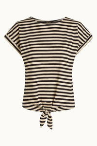 Shirt King Louie, Style: Aria Knot Top Chopito Stripe, Farbe: black, *New in*