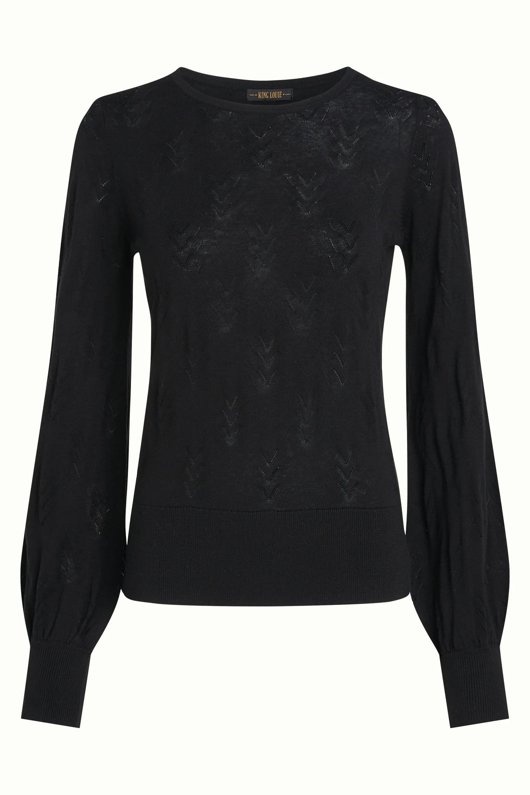Shirt King Louie, Style: Bell Top Club, Farbe: Black, *New in