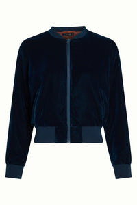 Jacke King Louie, Style: Bessie Jacket Gamine Velvet, Farbe: Pind Blue – Gamine Velvet, *Sale*