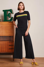 Laden Sie das Bild in den Galerie-Viewer, Hose King Louie, Style: Border Palazzo Cropped Pants Milano, Farbe: black, *New in*
