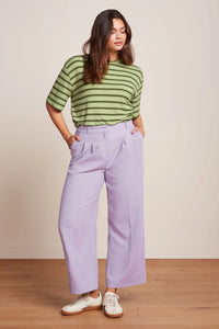 Shirt King Louie, Style: Boxy Tee Seaside Stripe, Farbe: Dark Citron, *New in*