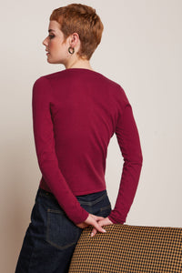 Strickjacke King Louie, Style: Cardi Roundneck Cocoon, Farbe: 605 Beaujolais Red *New in*