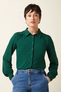 Bluse King Louie, Style:Carina Blouse Viscose Light, Farbe: 219-Botanical Green *New in*