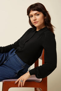Bluse King Louie, Style:Carina Blouse Viscose Light, Farbe: 001-black *New in*