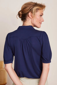 Bluse King Louie, Style: Carina Bluse Viscose Light, Farbe: Beacon Blue, *New in*