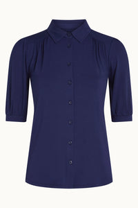 Bluse King Louie, Style: Carina Bluse Viscose Light, Farbe: Beacon Blue, *New in*