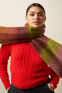 Schal King Louie, Style: Check Scarf Multi, Farbe: Porto Red, *New in*