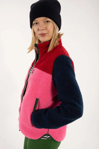 Jacke Danefae, Style: Danebirk Fleece Zip-Up Farbe: Dk Red/Dk Navy/Spicy Pink/Dk Pine *New in*