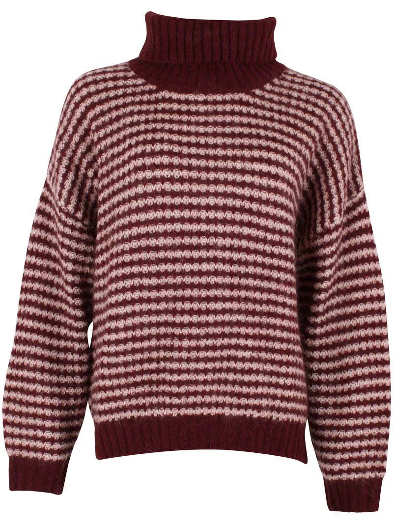 Pullover Danefae, Style: Danecaring Alpaca Rollneck Sweater, Farbe: Merlot/Powder *New in*