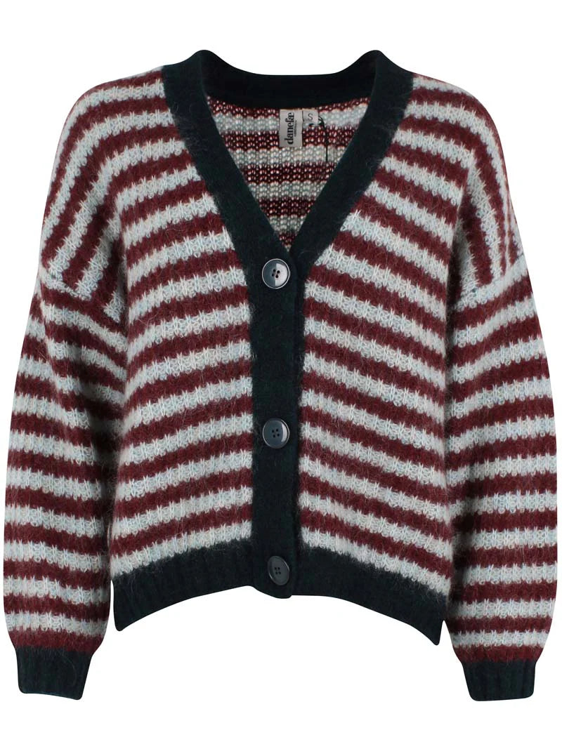 Strickjacke Danefae, Style: Danefamily Alpaca Cardigan, Farbe: Merlot/Lt Blue Grey *New in*