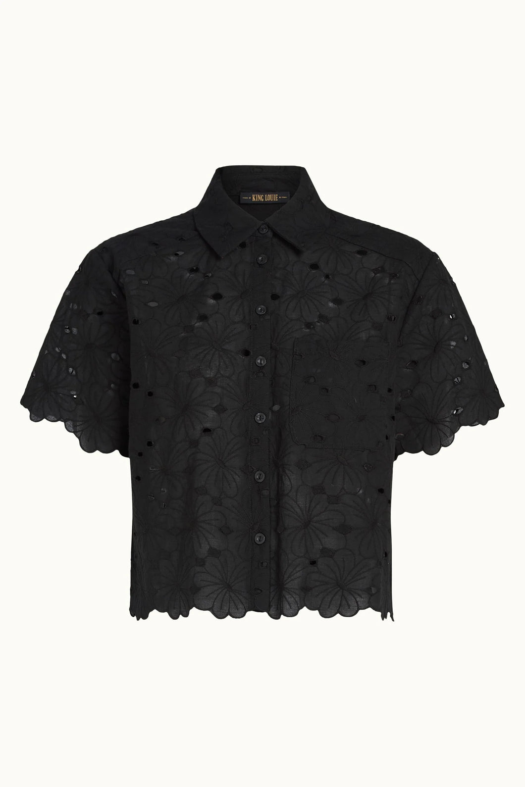 Bluse King Louie, Style: Evelina Blouse Brava Broderie, Farbe: black, *New in*