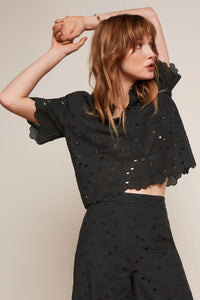 Bluse King Louie, Style: Evelina Blouse Brava Broderie, Farbe: black, *New in*