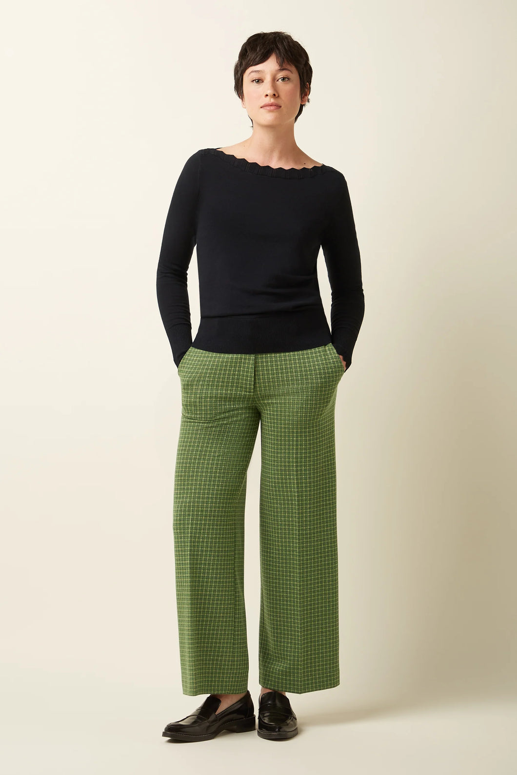 Hose King Louie, Style: Federica Pants Ivy Check, Farbe: Guacemole - Ivy Check *New in*