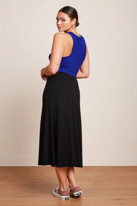 Rock King Louie, Style: Juno Midi Skirt Milano Crepe, Farbe: black, *New in*