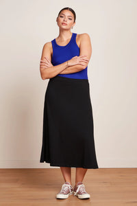 Rock King Louie, Style: Juno Midi Skirt Milano Crepe, Farbe: black, *New in*