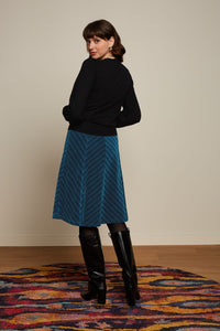 Rock King Louie, Style: Juno Skirt Moda Stripe, Farbe: 305 – Lapis Blue, *Sale*