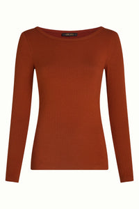 Shirt King Louie, Style: Lili Tee Uni Rip, Farbe: 517-Spicy Brown , *New in*