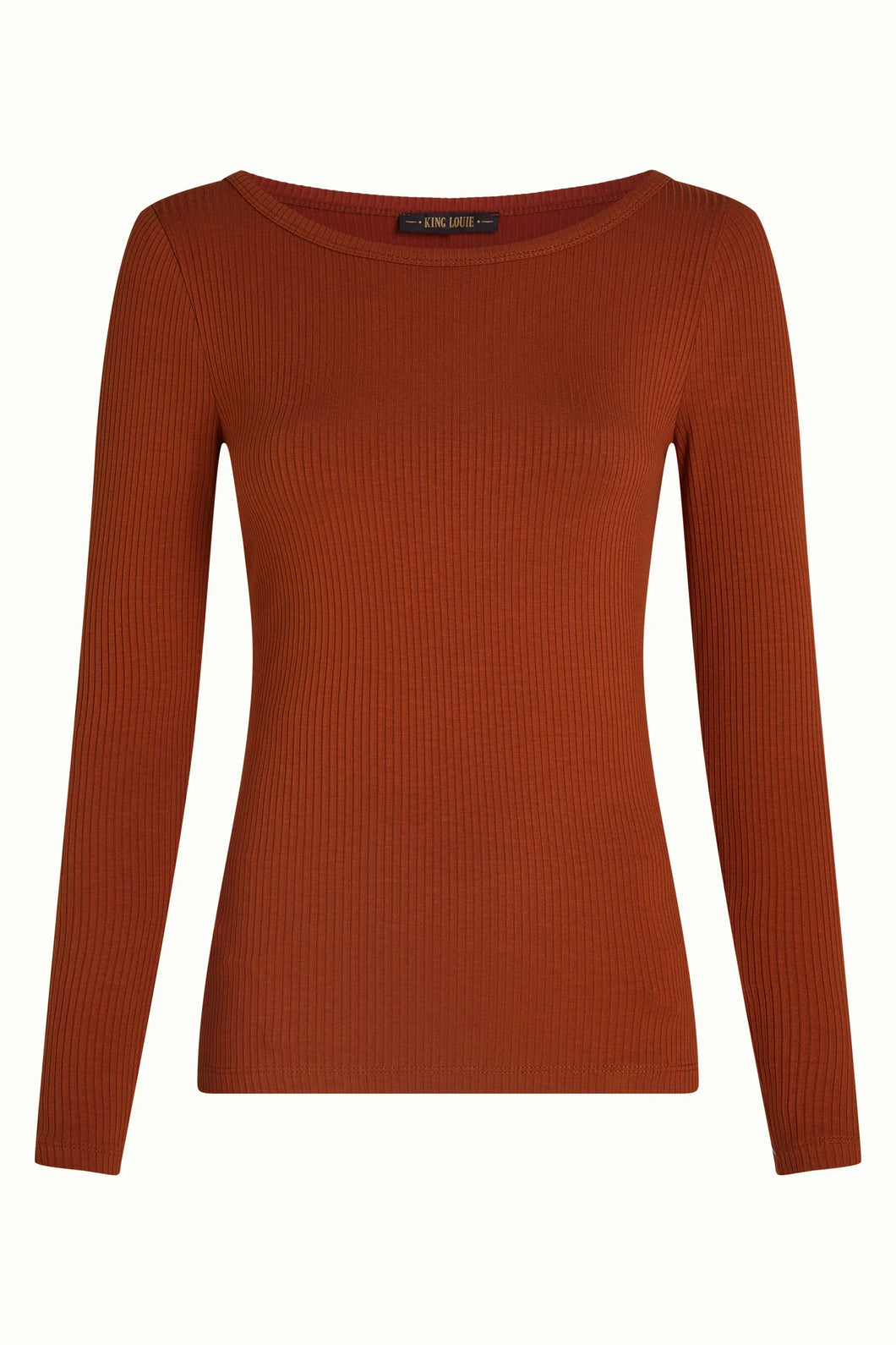 Shirt King Louie, Style: Lili Tee Uni Rip, Farbe: 517-Spicy Brown , *New in*