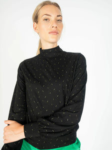 Blusenshirt MADEMOISELLE YÉYÉ, Style: PERFECT MOOD, Farbe: schwarz/gold, *New in*