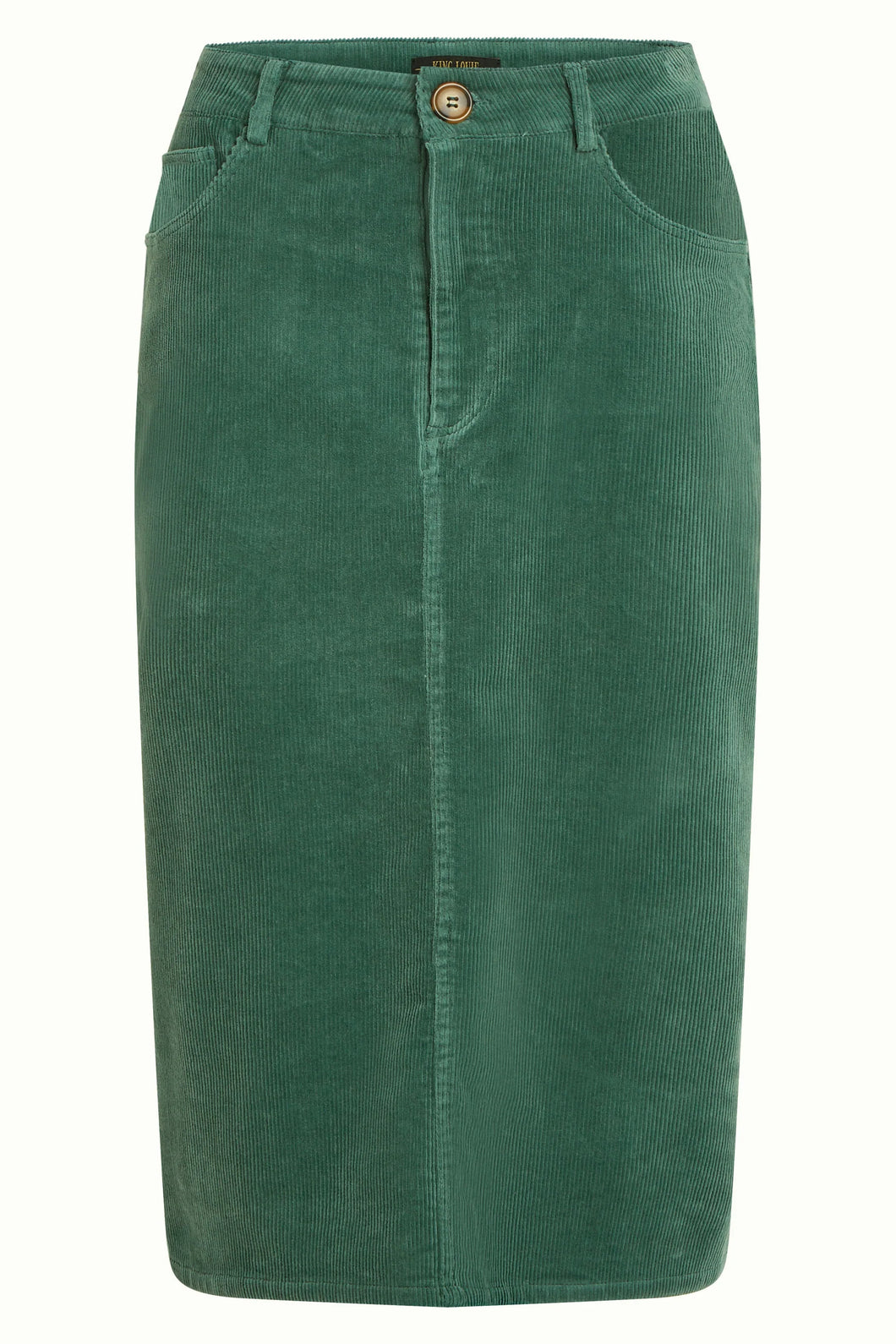 Rock King Louie, Style: Prisca Skirt Curderoy, Farbe: Matcha Green - Corduroy *New in*