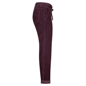 Hose Red Button, Style: Tessy Cord, Farbe: Aubergine, *New in*