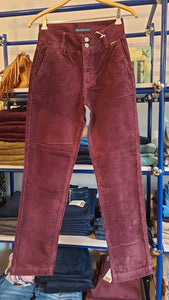 Hose Red Button, Style: Diana Cord W10, Farbe: Aubergine *New in*