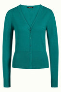 Strickjacke V Cocoon dark aqua green King Louie