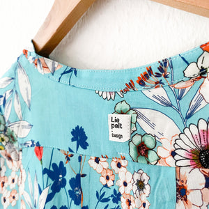 Bluse Liepelt Design, blau mit Blumenmuster, Style: Trixie, Warm Summer Original *Sale*