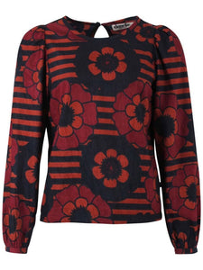 Shirt Danefae, Style: Danelouise Print Shirt, Farbe: Rose/Navy POWER FLOWER *Sale*